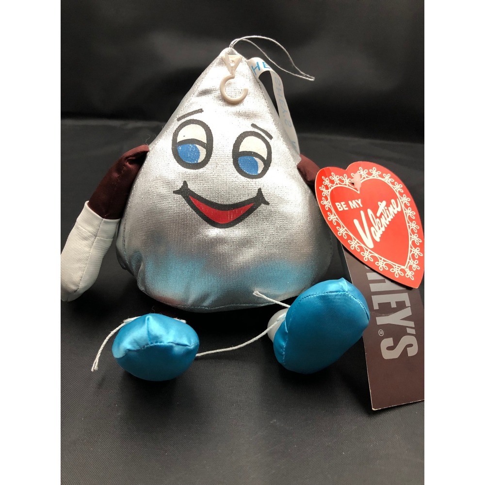 Vintage 1997 Hershey's Kisses Silver Plush Be My Valentine Candy Plush Toy